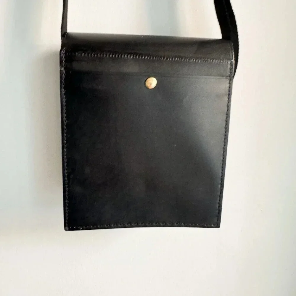 Black Leather Deadstock Brand New Men's Crossbody Bag